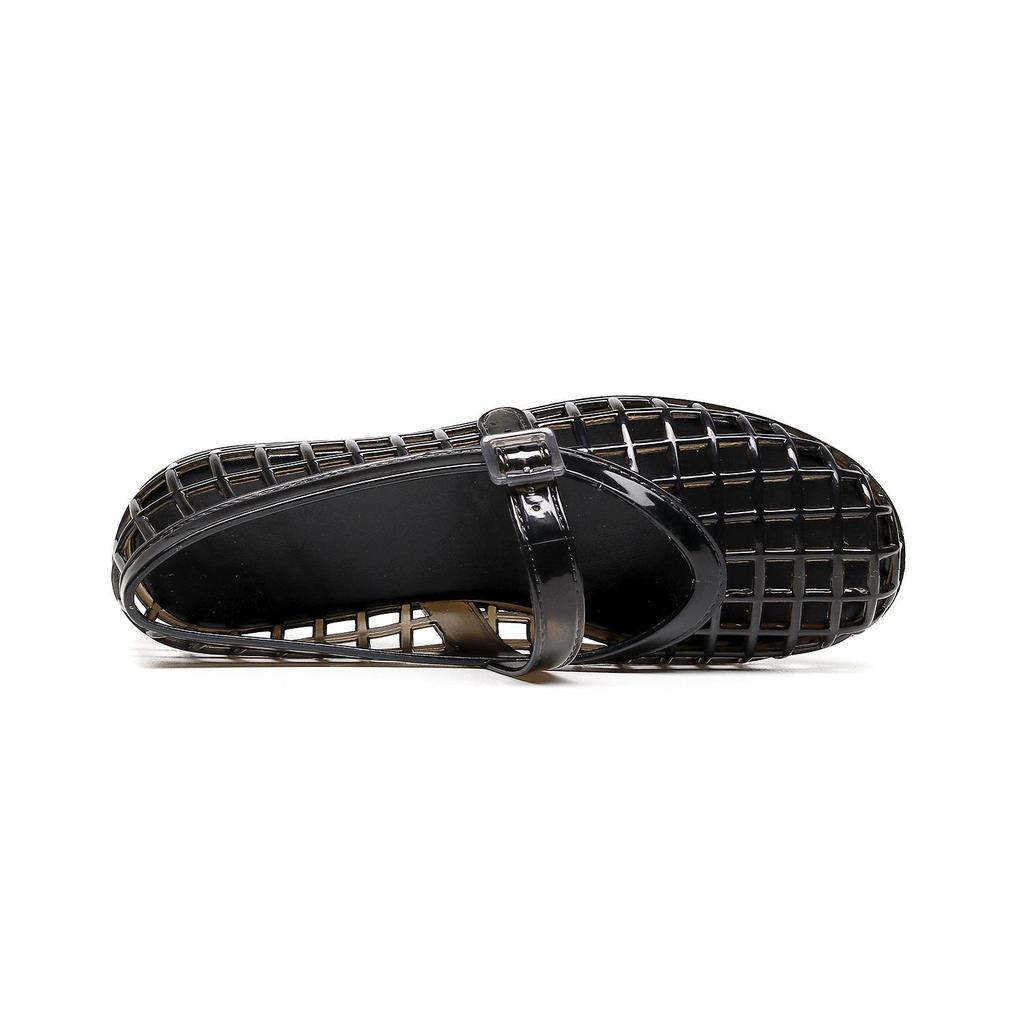 Transparent Hollow-Out Jelly Mary Jane Flats - Versatile, Breathable, Comfortable Toe Cap Shoes