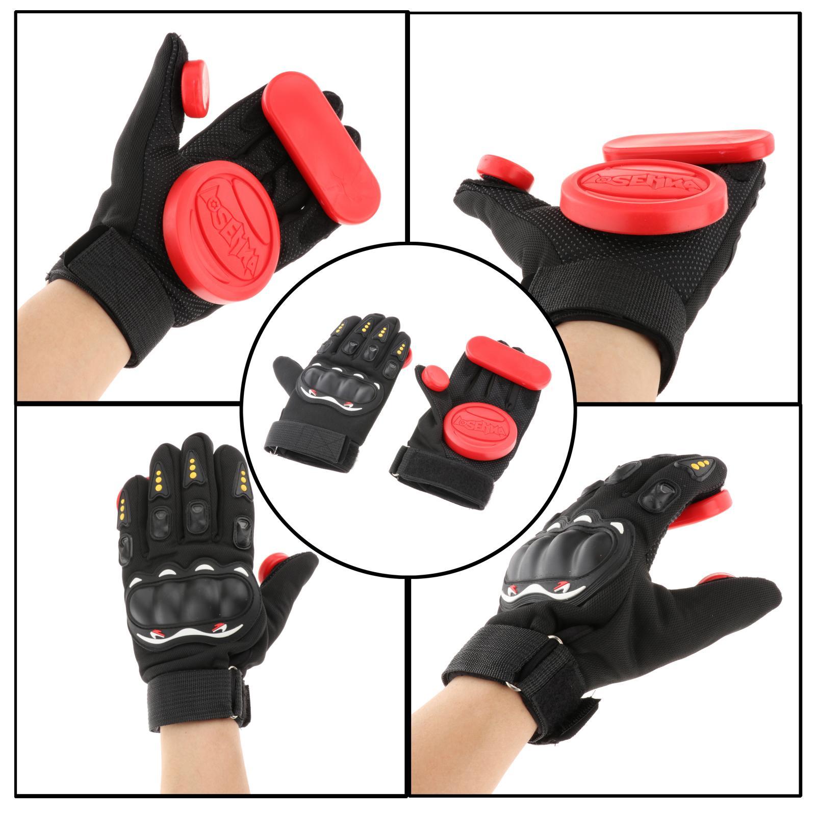 Male Downhill Skateboard Gloves with Slider Longboard Sliding Gloves красный