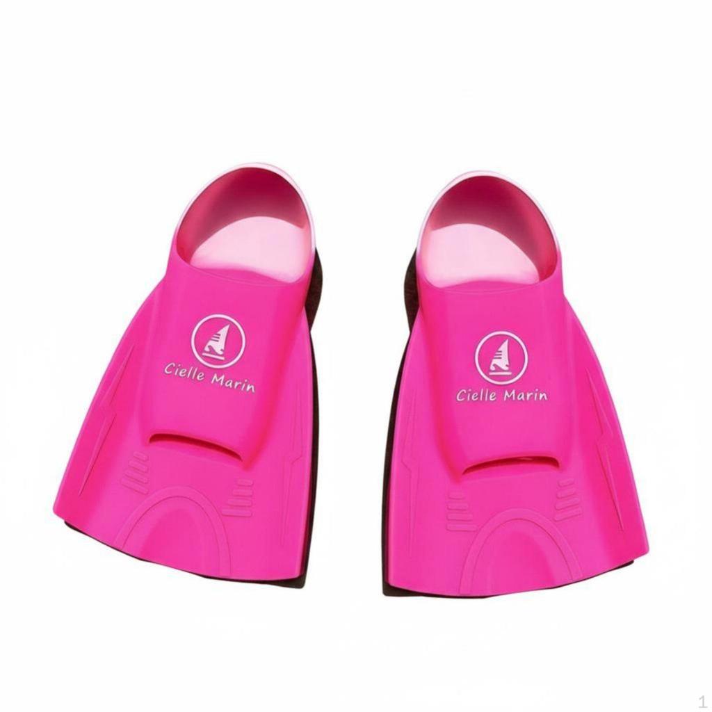 Silicone Swim Fins, Transparent Shine Design, Kids & Adults, Comfortable, Training Aid 2831 Pink