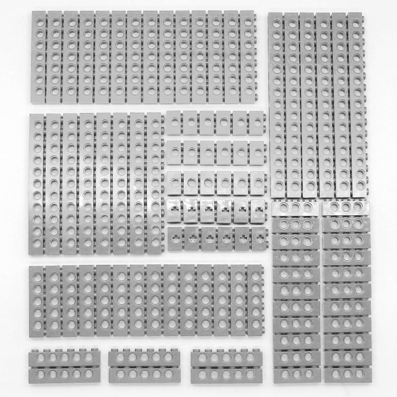 

100pcs Bulk Technical Parts Pin Liftarm Bricks Studless Beam Axle Plug Connector Panel Gear Building Blocks Compatible Toy