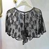 Cheongsam Evening Gown Shawl with Sequined Lace Shrug Cape