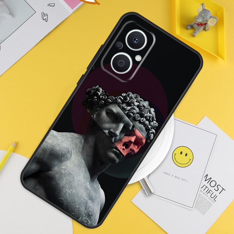 Greek Aesthetics Plaster statue For OPPO Reno 13F 11F 12F 14F 10 11 12 13 14 Pro 8T 7 8 Lite OPPO Find X8 X6 X5 X9 Pro Case