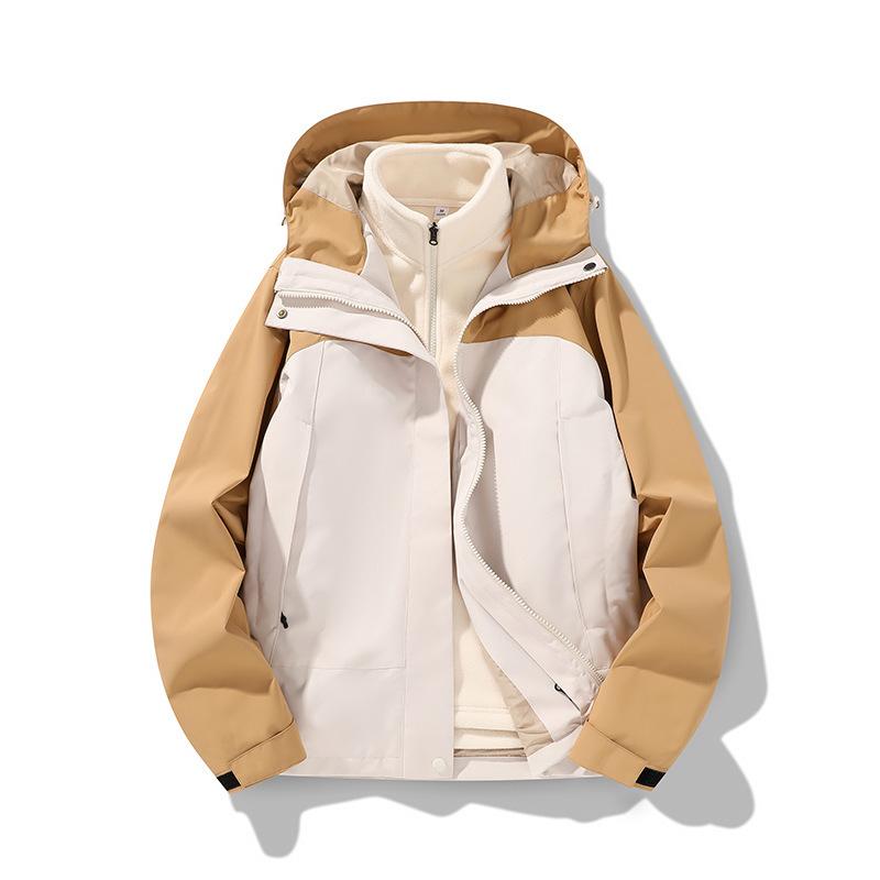 3-in-1 Jacket Hooded In Autumn and Winter, Removable, Thickened, Warm and Windproof Sports and Casual Couple Jacket