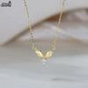 Effie Queen S925 Reinsilber Zirkon Engelsflügel Feder Choker Anhänger Ästhetische Gliederketten Halskette Kragen Hochzeitsgeschenk APN54