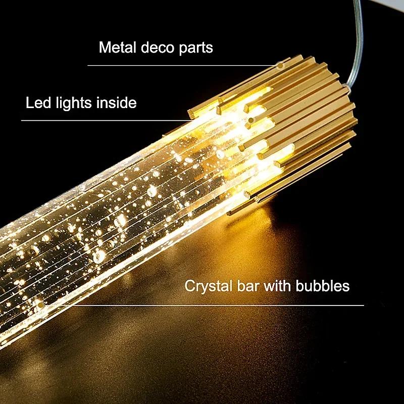 Modern Crystal Pendant Lamps Home Decor Bedside Hanging Light for Living Room  Bedroom Ceiling Chandelier Lights