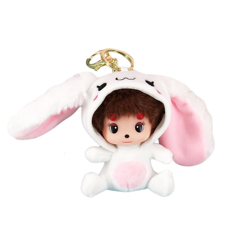 

Monchhichi Plush Baby Large Face Keychain [XVIOVNBSII] Toy, Monchhichi, (White)