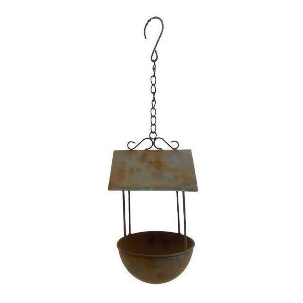 Rusty Red Hanging Bird Feeder Rainproof Water Feeding Station Creative Bird House Feeder Yard