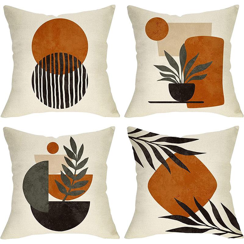 Popular Simple Abstract Geometric Pillow Case Nordic Morandi Home Sofa Car Cushion Cover