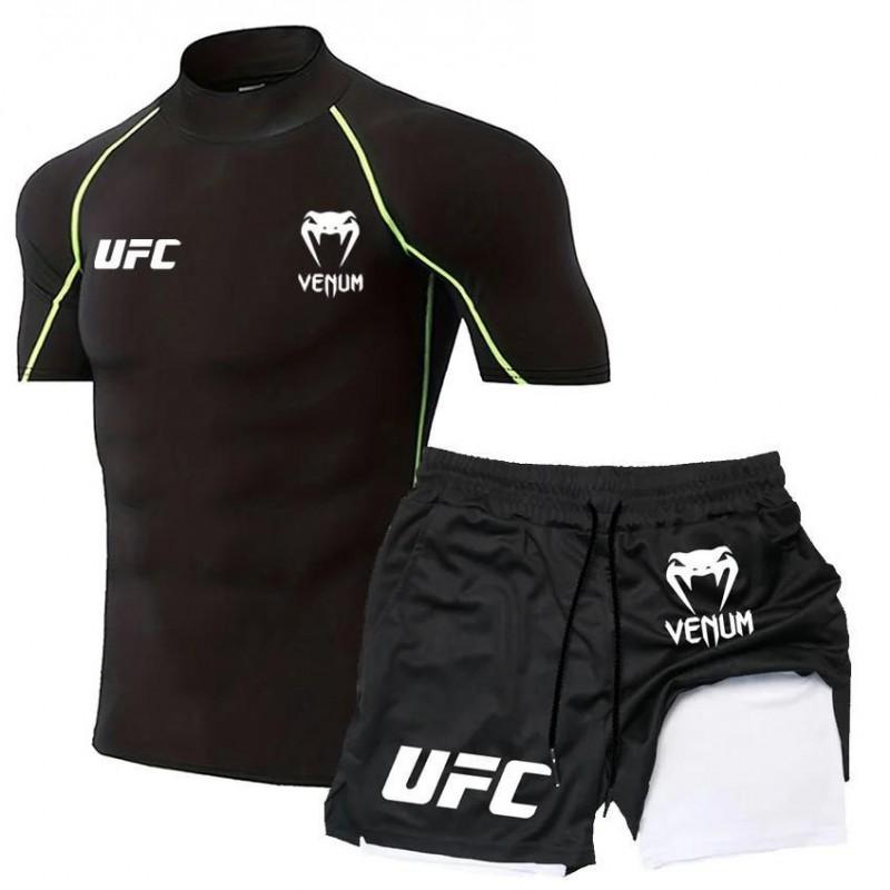 MMA Boxing Shorts Set Men Women - Stretchable Athletic Training Gear Muay Thai Kickboxing Wrestling Fitness