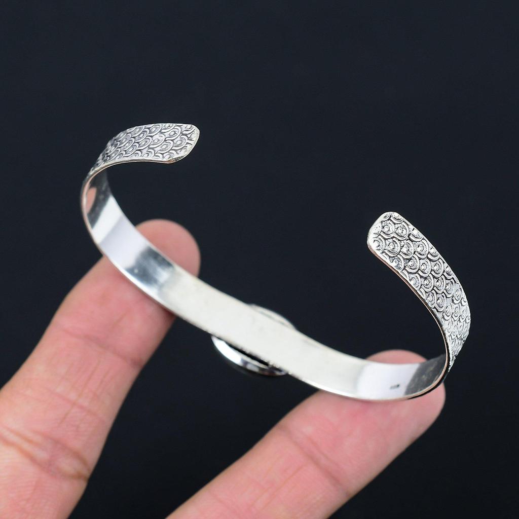Mothers day Sale Oval Natural K2 Jasper Boho Bangle Bracelet 925 Sterling Silver