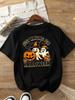 The Latest Hotselling Popular Halloween Pattern Shortsleeved Loose and Breathable Womens Crew Neck Cotton Tshirt