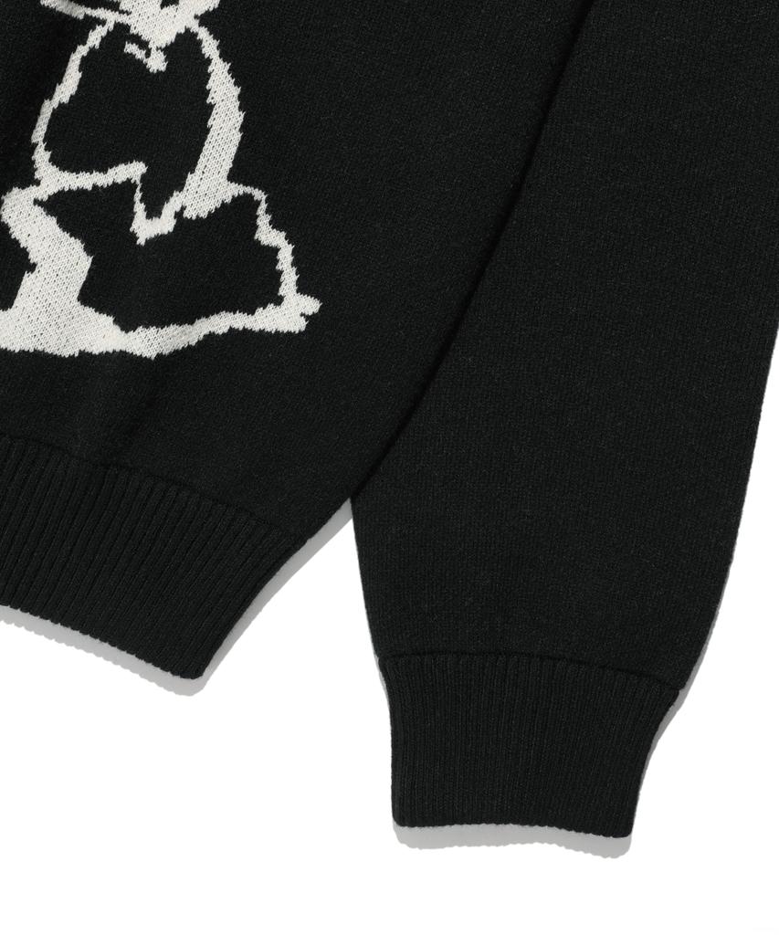 WACKY WILLY Jacquard Pullover Knit Black