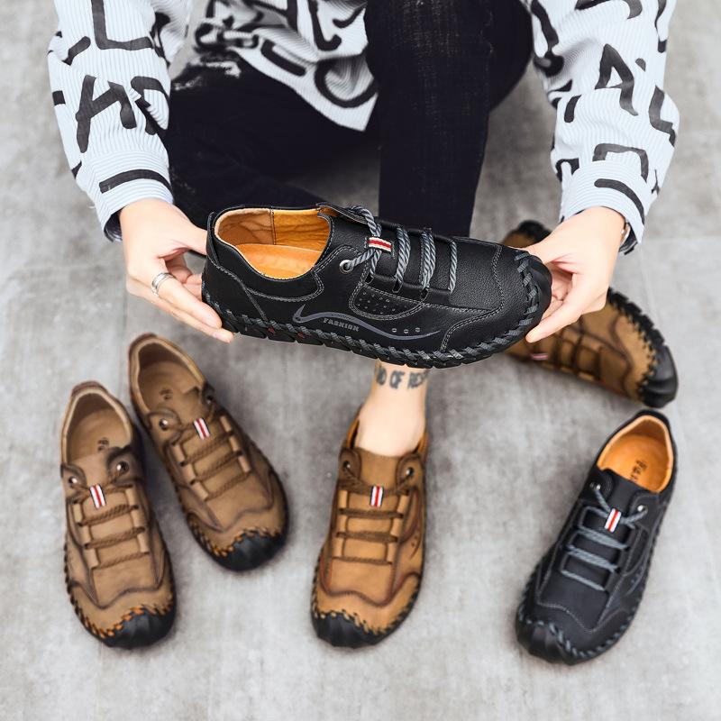 Fashion Spring New Loafers Fashion Boat shoes Male Brand Leahter metal button Slip-ON Men's Casual Shoes Men's Shoes 2024 new ui89