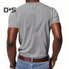 Herren Cord-T-Shirt mit V-Ausschnitt, Sommer, geripptes Strick-T-Shirt, kurzärmelig, lässig, Business-Oberteil für Arbeit, Urlaub, Straße