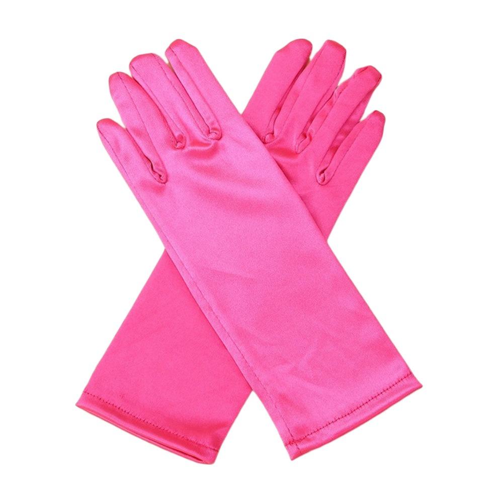 Guantes de Color Sólido para Niños Mitones de Satén para Danza Nueva Moda Vestido de Escenario para Actuación Niñas