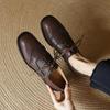 Krazing Pot Cow Skin Autumn Winter Brogues Shoes Lace Up Low Heels Size 42 Round Toe Oxford Shoes Carving Decoration Pumps