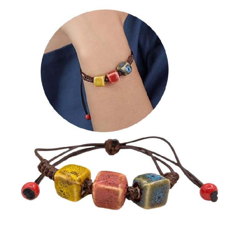 Stylish Handmade Ceramic Beaded Bracelet Craft Supplies for Trendy Outfits Enhancement Suitable for Everyone Use