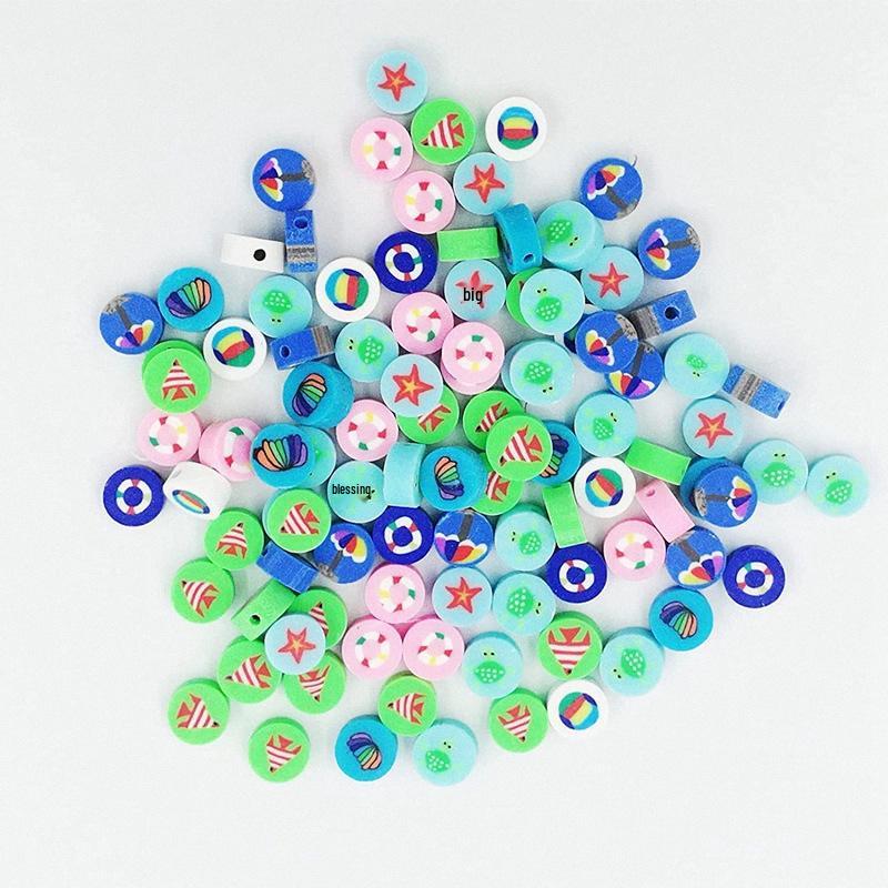 10mm Polymer Clay Beads - Fruit, Animal, Smiley Face Designs for DIY Jewelry Accessories