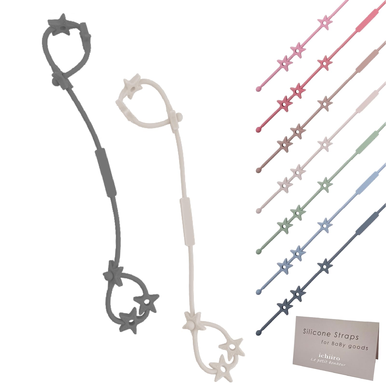 

Recommended by a Nurse and Set of 2 Toy and Pacifier Holders Toy Holders to Prevent Drops and Silicone Toy Straps for and Available in Muted Colors