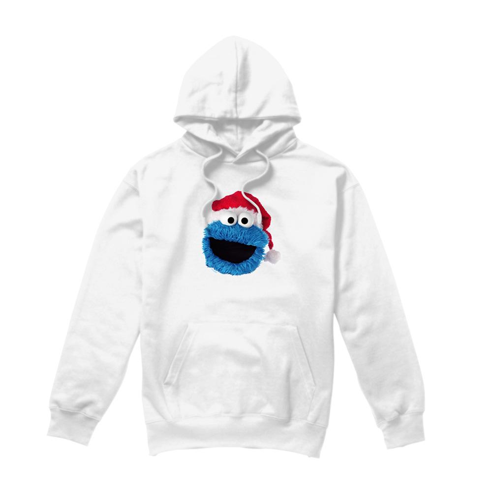 Sesame Street Unisex Adult Cookie Monster Santa Hat Long-Sleeved Hoodie