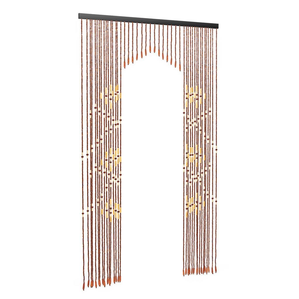 Wood Beaded Curtain, 31 Lines Bamboo Beaded Curtain 35 x 69In Natural Hanging Door Room Divider for Porch