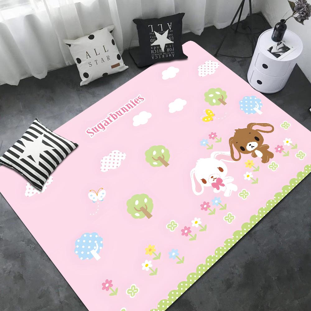 S_sugarbunnies Anime Kawaii Bathroom Mat Retro Multiple Choice Living Room Kitchen Rug Non-Slip Bedside Mats