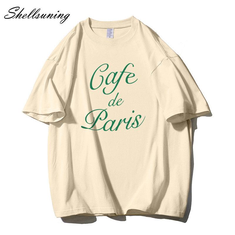 Shellsuning забавные футболки с буквенным принтом женские летние свободные хлопковые — фото 4