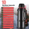 Outdoor-Thermoskanne, große Kapazität, Edelstahlflasche, Vakuumtopf, Flaschen, tragbar, für Reisen, Wandern, auslaufsichere Thermosflasche