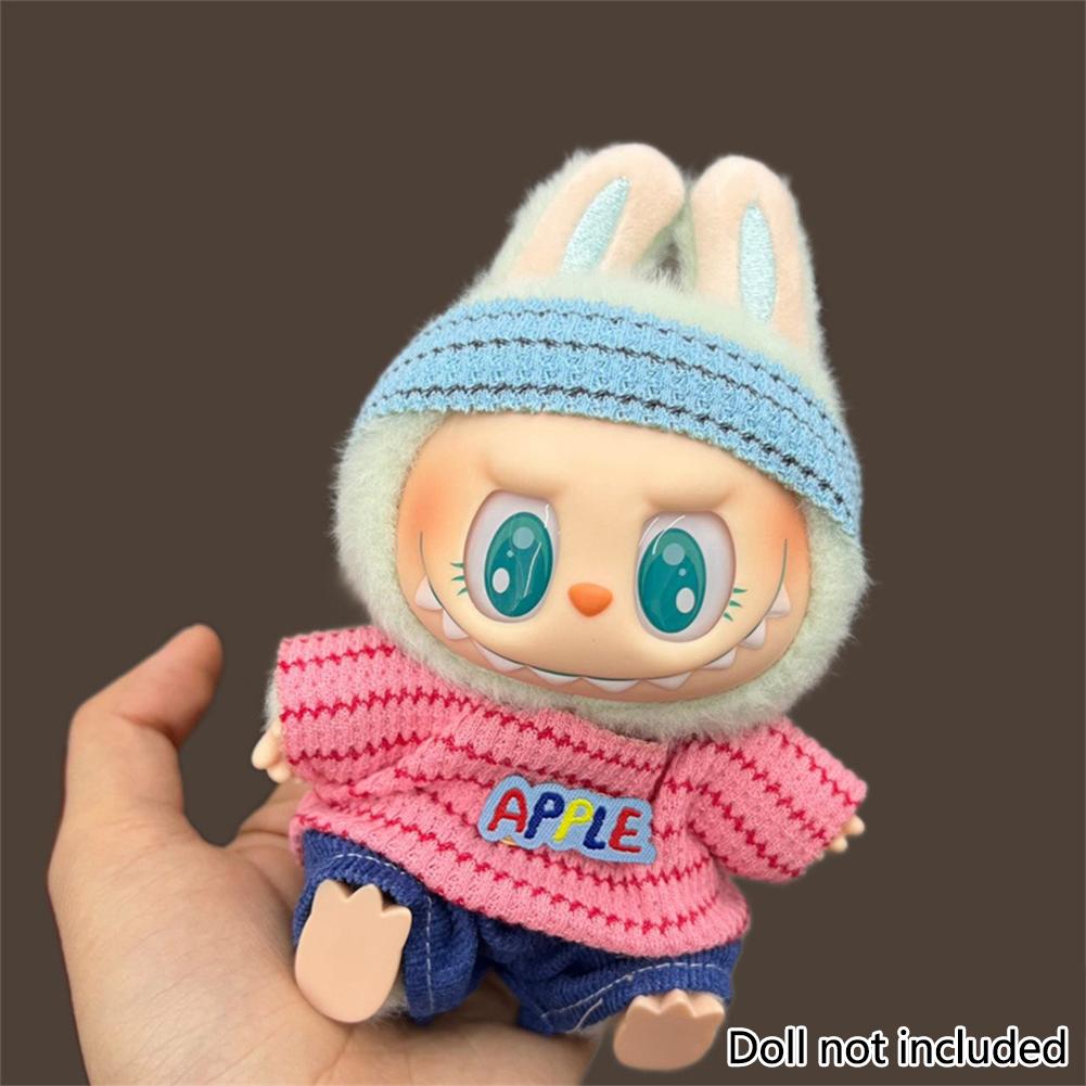 For 17cm Labubu Doll Clothes Fashion Clothes Hoodies Dresses Doll Clothes Color Match Shirts Dolls Accessories Cute Decoration Little Clothes