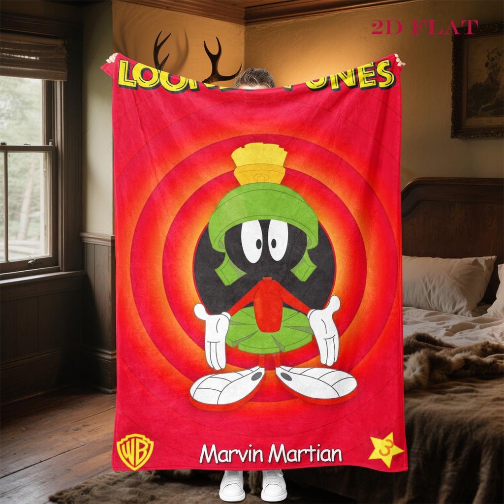 Martian Melodies: Looney Tunes Adventure blanket blanket Camping trip Digital printing Christmas gifts sheet