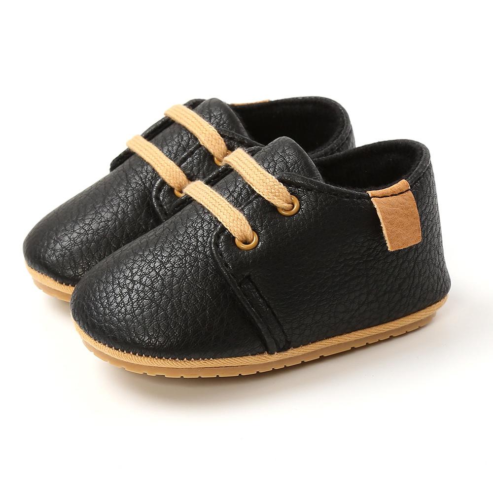 

Newborn Baby Shoes Fashion Casual Infant Boys PU Leather Anti-Slip Falt Rubber Sole Toddler First Walkers Shoes 20