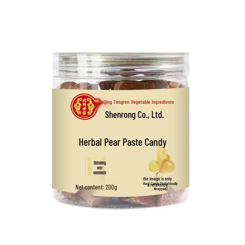 Handmade Herbal Pear Paste Candy with Monk Fruit, Radish, and Licorice