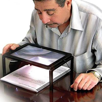 3x Table Magnifier With Led Light, Hands Free Full Page Stand Magnifying Magnifier For Older Parents Reading Close Up Work Aid