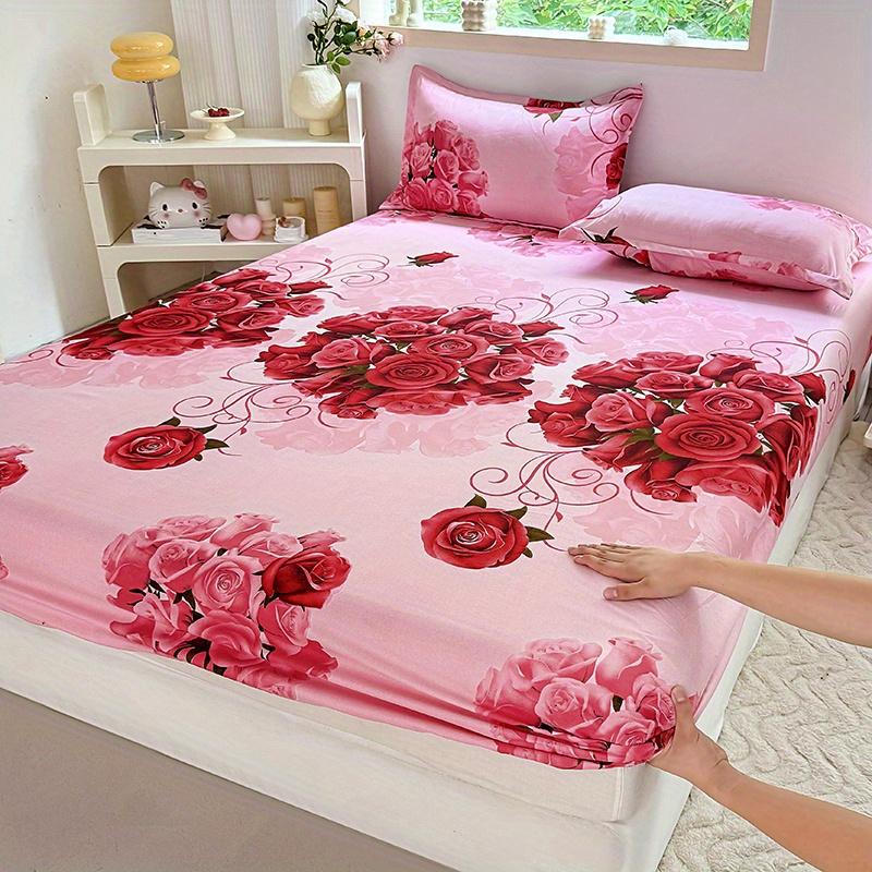 3pcs Print Bedding Set, Soft and Comfortable, Suitable for Bedroom, Guest Room One Fitted Sheet + Two Pillowcases, No Core