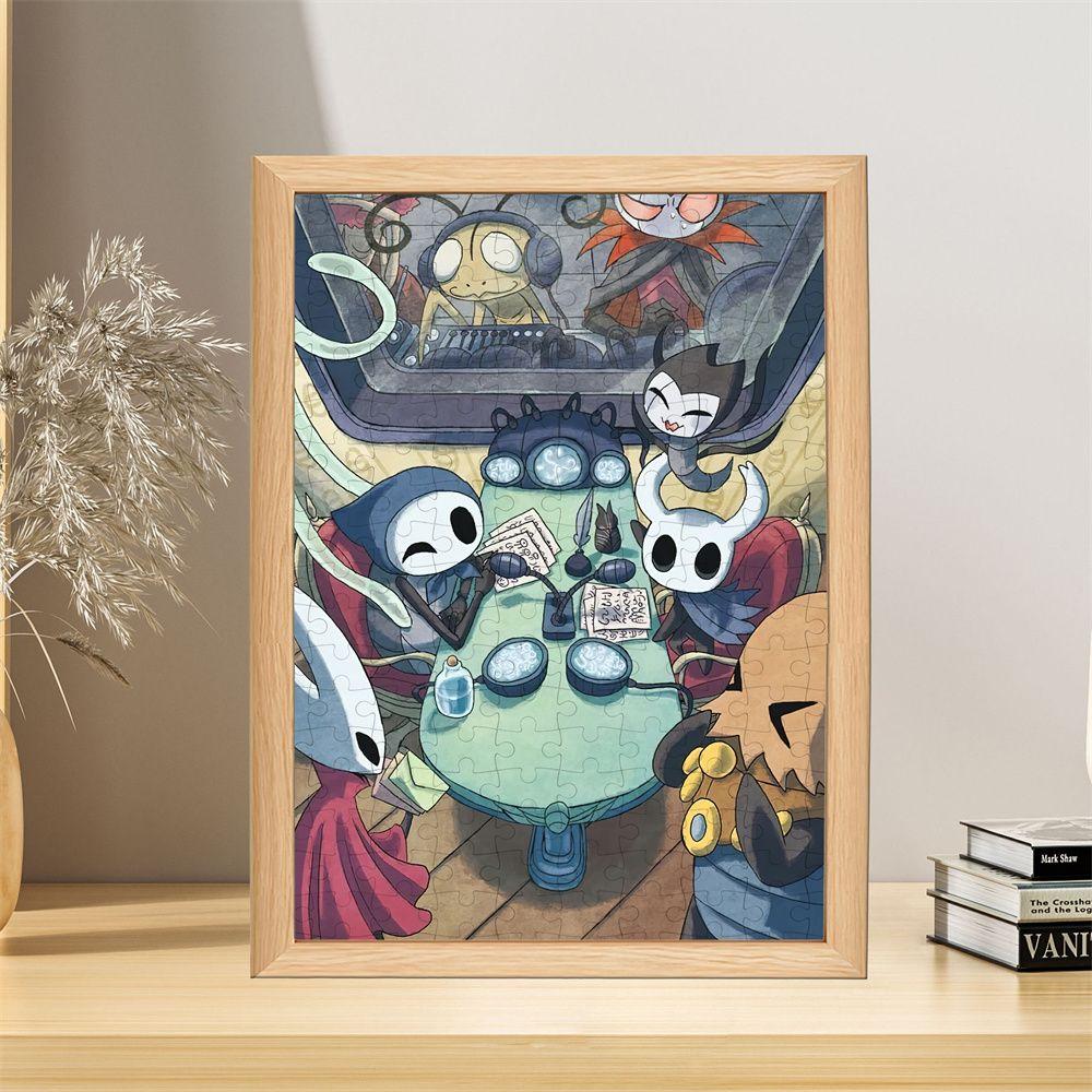 Hollow Knight Puzzle mit Rahmen – 50-teiliges Cartoon-Spielpuzzle, Zubehör, Geschenk für Freunde und Fans, 10 x 15 cm