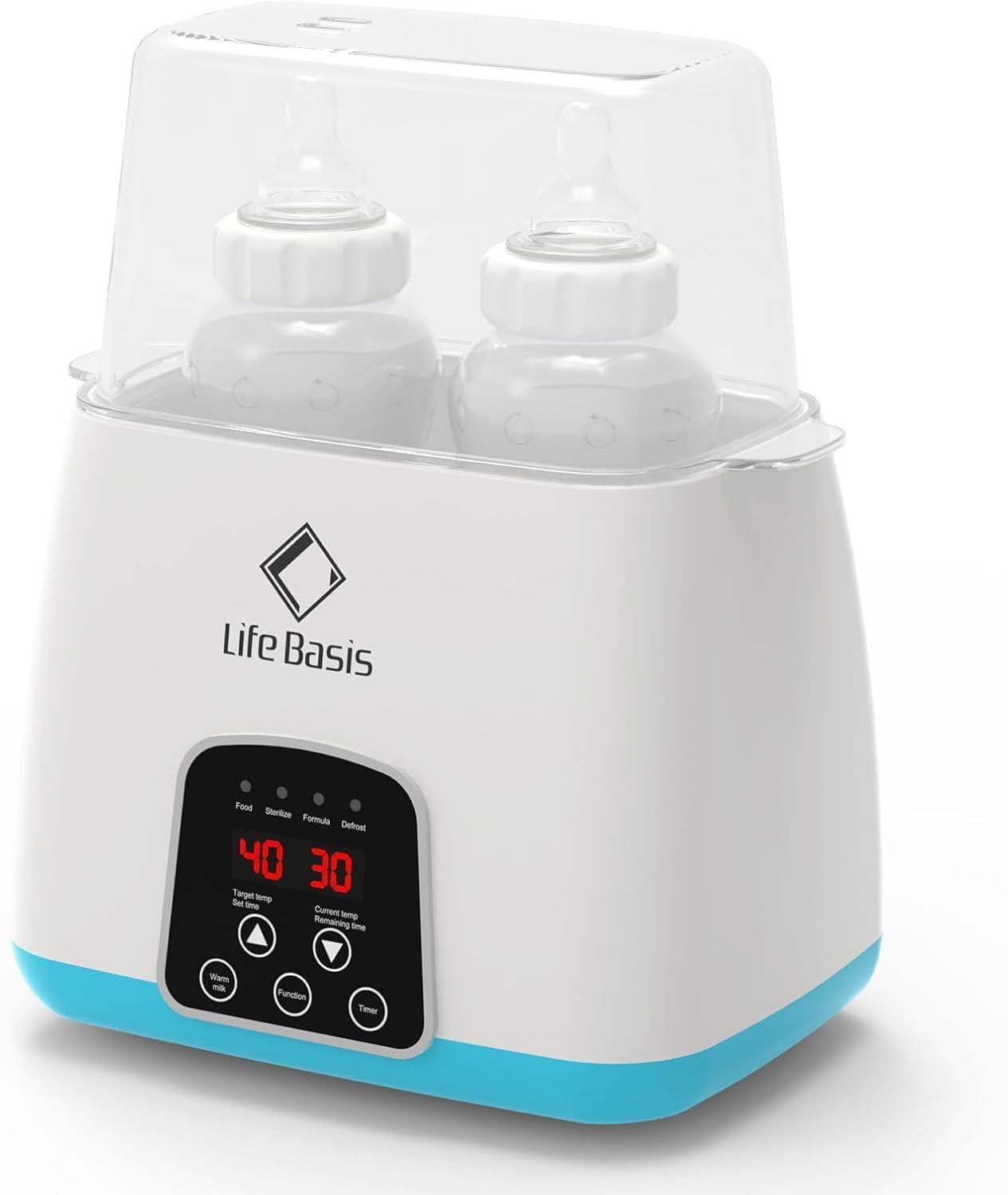 

LifeBasis Multi-Function Bottle Warmer, Nursing Aid, Formula Preparation Pot, Milk Warmer, Nursing Aid, Touchscreen, Keeps Milk Warm 24 Hours a Day, P