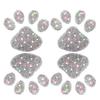Bling Rhinestone Paw Decals  Bling Dog Paw Print Car Stickers  White Crystal Car Stickers