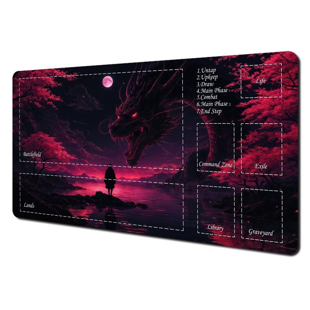 Fantasy Green Forest Playmat Nature Scenery Large Tcg Card Game Mat NonSlip Rubber Desk Pad For Gaming