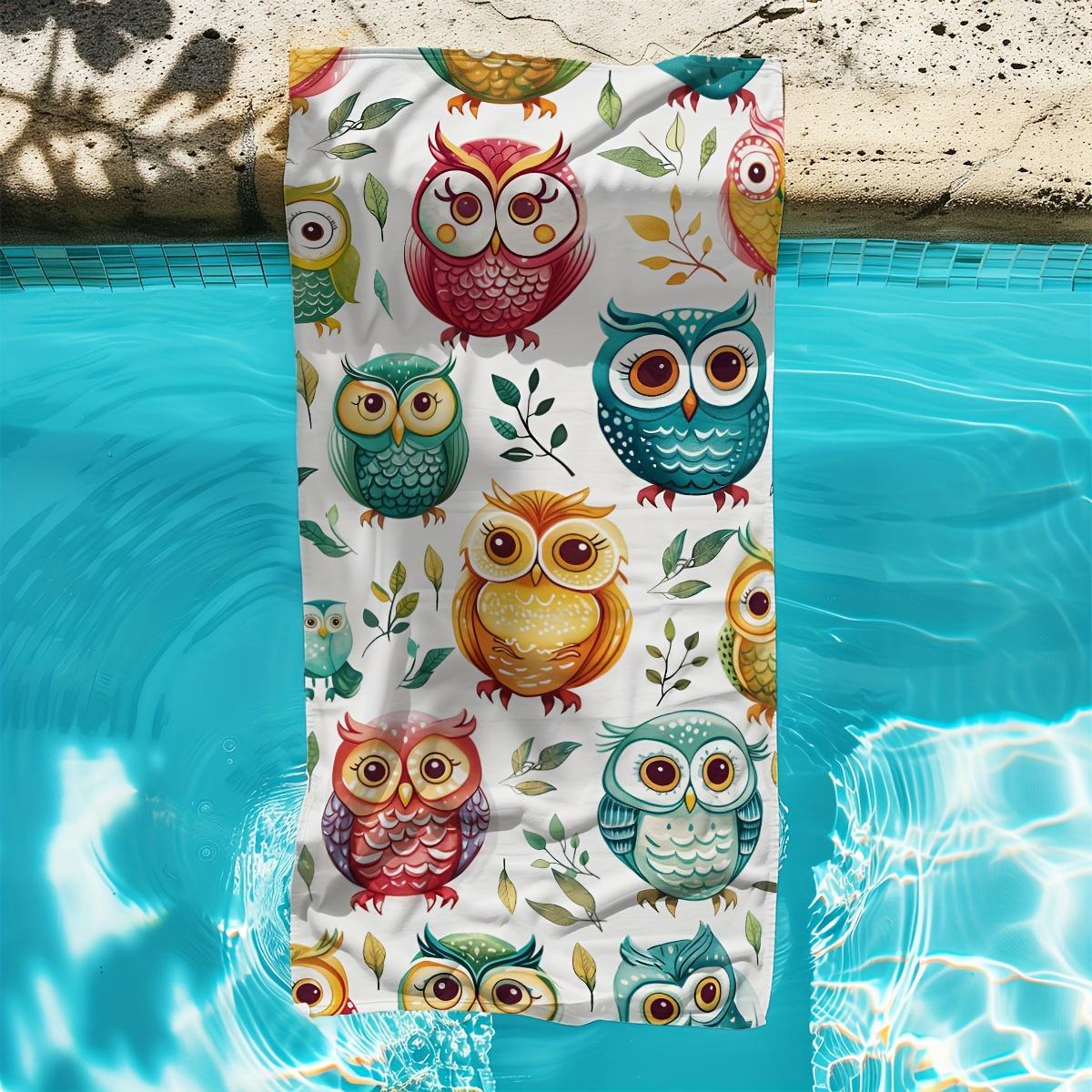 

Owl & Leaves Beach Towel – Quick-Dry, Lightweight Microfiber Bath Towel for Travel, Pool, Shower, Sports & Outdoor Use W40*H60(CM)