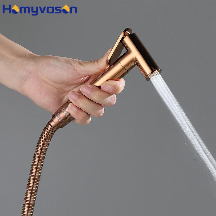 Hot Selling Rose Gold Bidet Sprayer Matte Black Hot and Cold Water Handheld Bidet Set