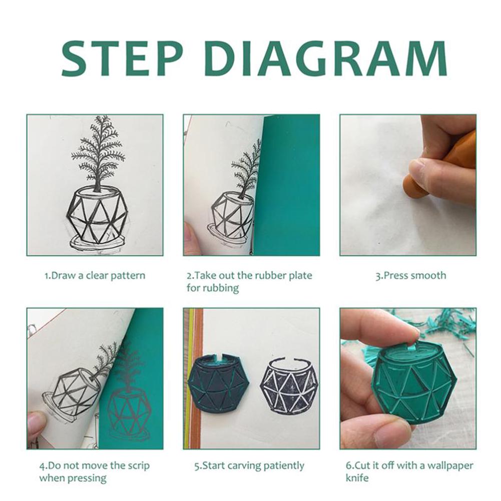 Engraving Rubber Block Printing Plate Printmaking Seal