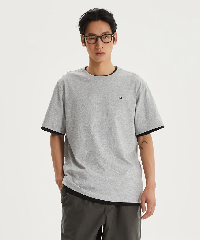 Nyuballanseu Nbneg21203 / Uni Essential Small Logo Short Sleeve T-Shirt (Gray)