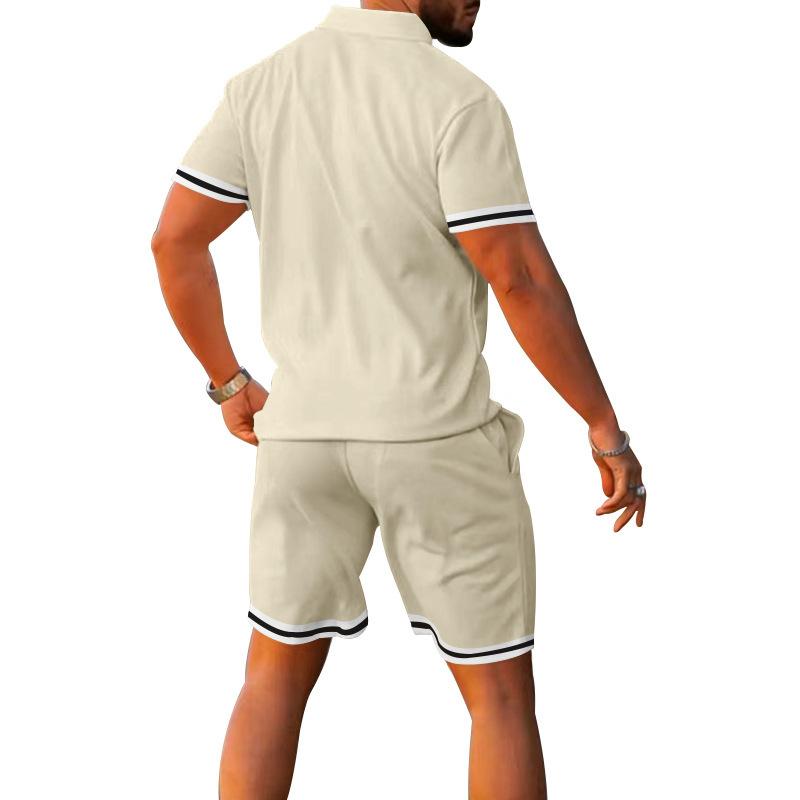 Summer Short Sleeved Shorts Sports and Leisure Men's Set