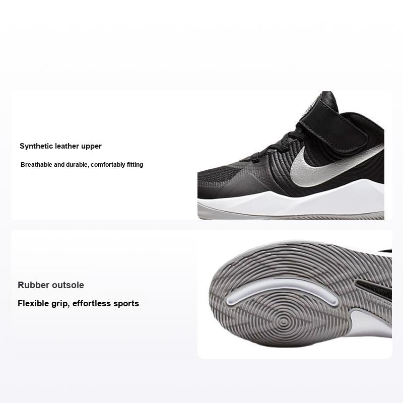 Nike Team Hustle D9 PS Negro Plata Metálico Zapatillas para Niños Gris Lobo Blanco AQ4225-001