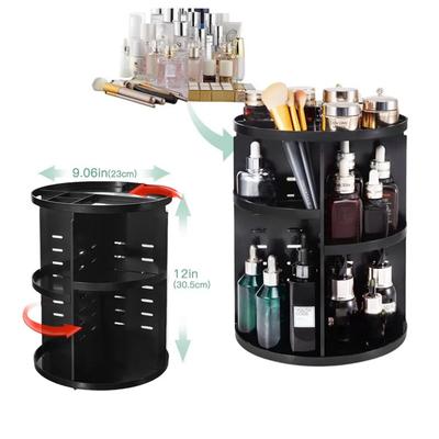 360 Rotating Makeup Organizer Foldable Adjustable Cosmetic Storage Box Spinning Large Capacity MMakeup Display Shelf