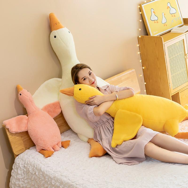 Funny Goose Plush Toy With Rabbit Fur Soft Stuffed Animal For Girls Gift Special Characters Included