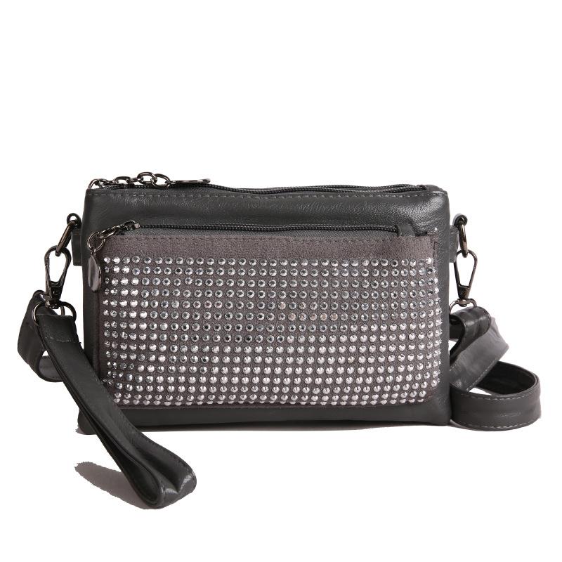 Women's Small Square Bag With Diamonds Shoulder Crossbody Bag
