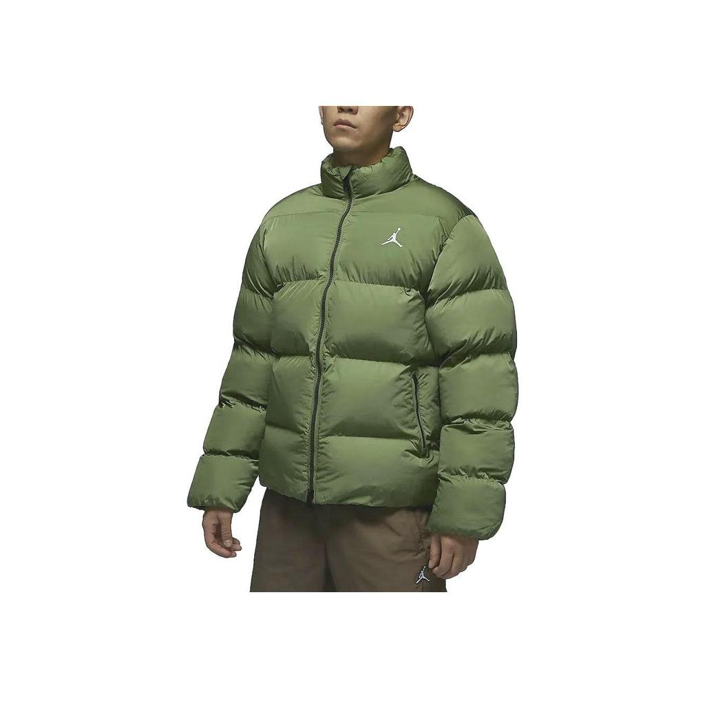 New JORDAN Essentials Puffer Jackets Men Light Olive Yellow FB7332-340