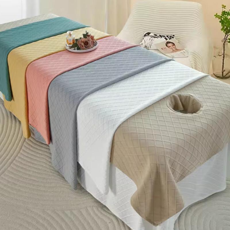 1PC Beauty Salon Bed Sheets with Face Hole Skin-friendly Spa Massage Table Covers Face Towels Set Salon Barbershop Decoration