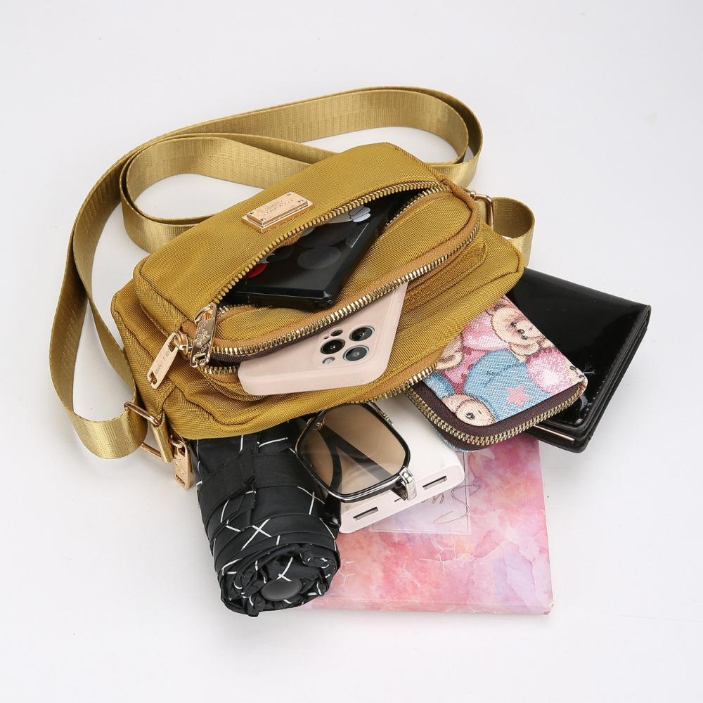 Large Capacity Solid Color Crossbody Bag Nylon Mom Bag Multifunctional Oxford Bag  Women